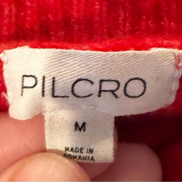 Pilcro Anthropologie Red Oversized Crew Neck Sweater - Size M - Picture 3 of 4